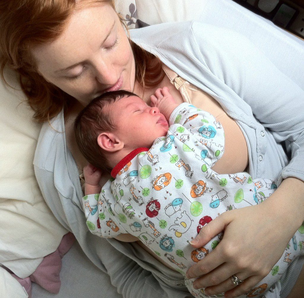 Eliza at three weeks (post feed)