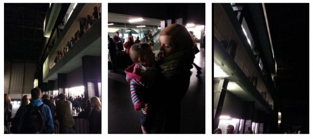 Tate Modern with kids - the turbine hall with a baby