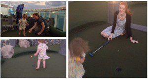 Playing crazy golf on a cruise ship