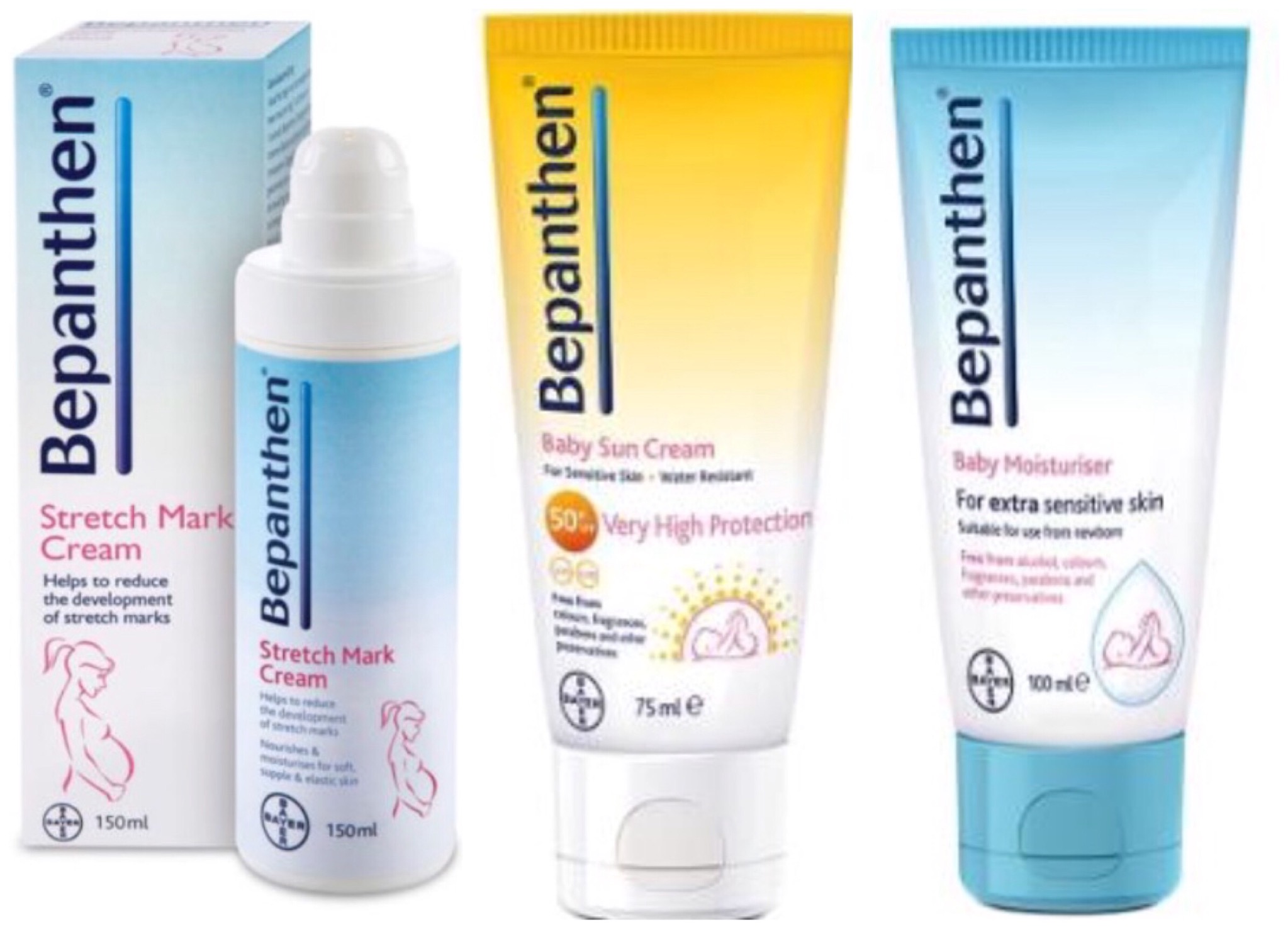 Bepanthen pregnancy and baby skincare products