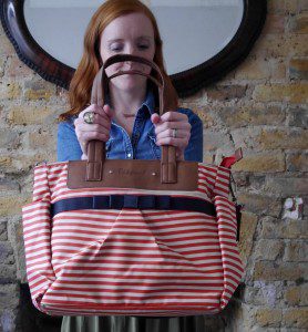Review of the Babymel Cara diaper bag in red stripe