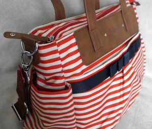 Diaper bag review - Babymel Cara red stripe