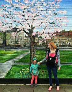 Mural wall, blossom, wall art, London