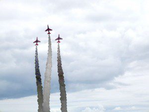 Red Arrows monument, Bournemouth beach, Dorset