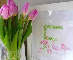 Tulips and F letter print