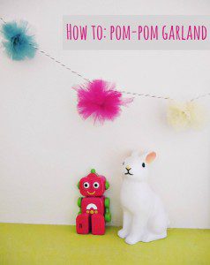 How to make a really easy no-sew pompom garland - idea over on www.ababyonboard.com