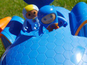 Go Jetters toys review - top view of the launch pad HQ toy and characters from Fisher Price