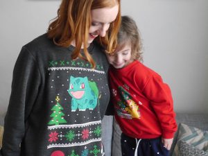Pokemon Christmas jumpers - Bulbasaur and Pikachu