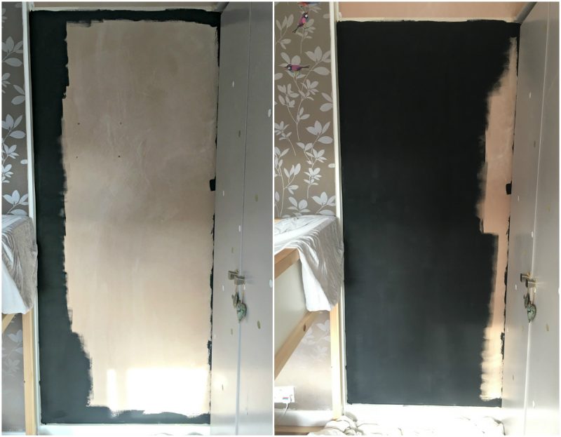 How to make a magnetic chalkboard wall - work in progress