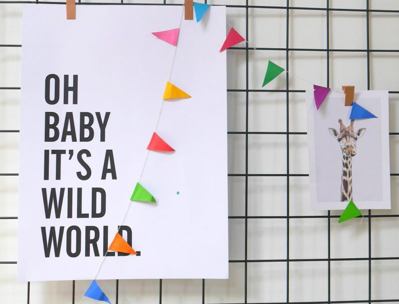 Baby it's a wild world print for children's rooms - colourful prints and art for children's nurseries from Desenio