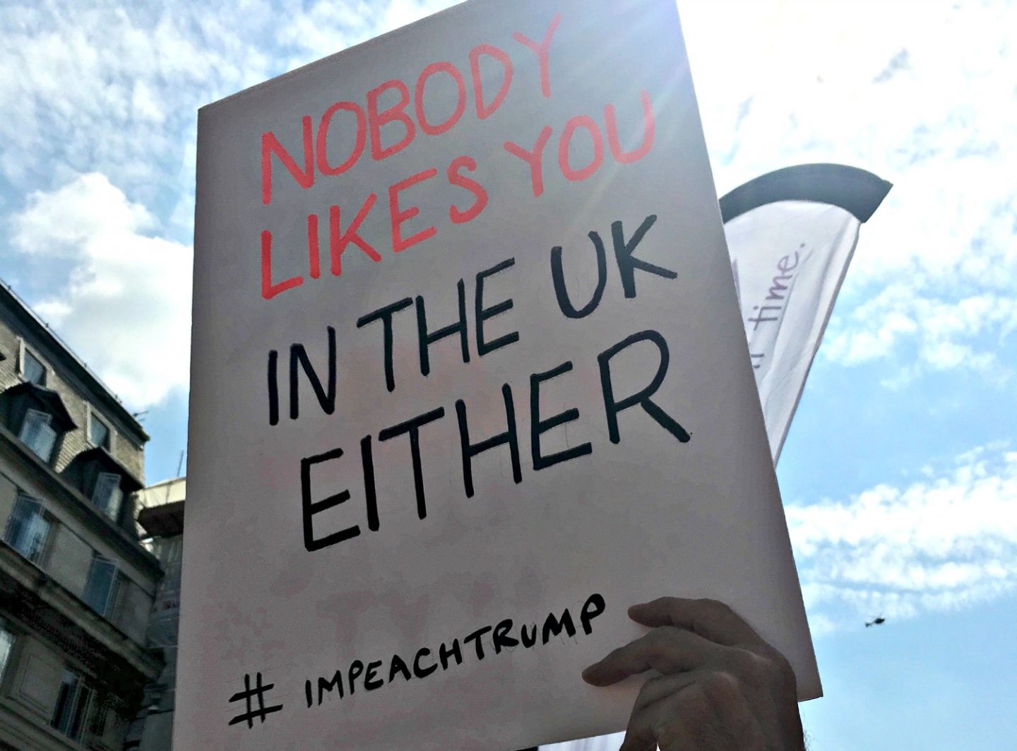 Anti trump sign on the Women's March London