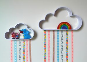 Cloud shelves- how to make DIY washi tape rain cloud shelves - easy kid's room DIY