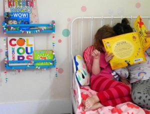 IKEA hack bookshelves and IKEA children's bed
