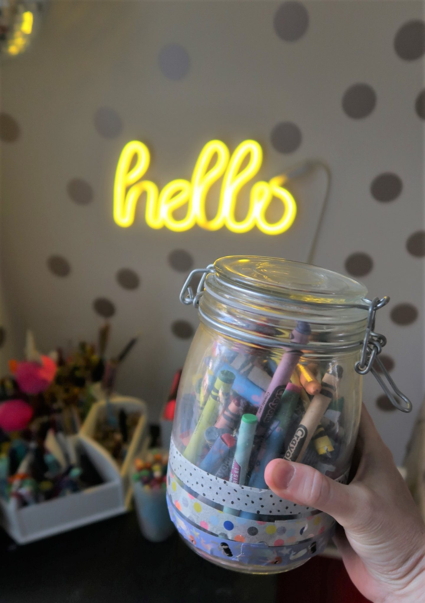 How to make Art and crafts station supplies for children - using kitchen jars 