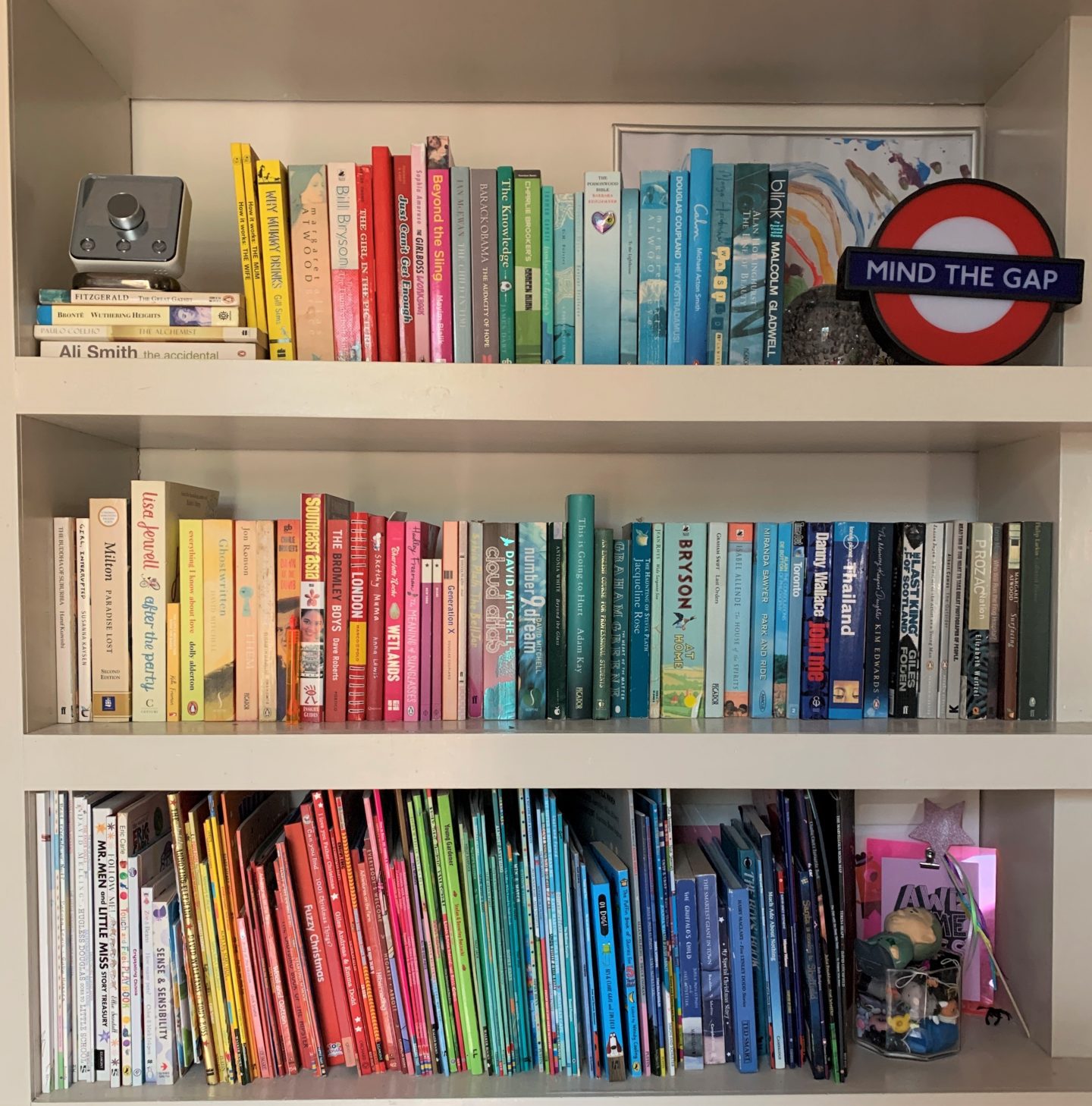 Rainbow bookshelves for kids - childrens book storage ideas